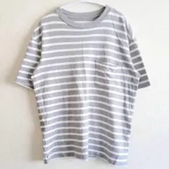 ギャップ　Tシャツ　グレー　白　ボーダー　XS 小さめ　トップス　ユニセックス