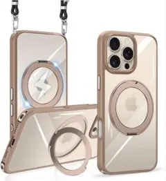 iPhone 16 Pro Maxケース ショルダーストラップ クリア リング付