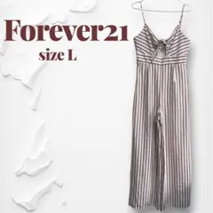 Forever21 ストライプ柄 サロペット Lサイズのサムネイル