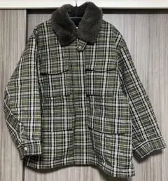 GU アンド ビューティフルピープル チェックボアブルゾン Mサイズ オリーブ