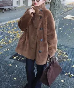 【新品】LAULEN B3boa jacketスタンドカラーボアミドルジャケット