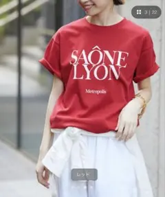 SLOBE IENA SAONE LYON ロゴTシャツ レッドのサムネイル