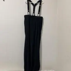 ブラック サスペンダー付き サロペット Fサイズ