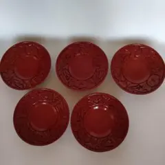 茶托 5枚セット 溜塗 花柄 蒔絵風 和食器 - メルカリ