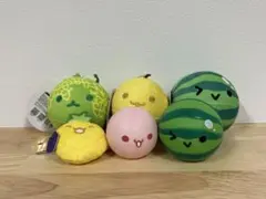 【未使用・美品】スイカゲームぬいぐるみマスコット6点