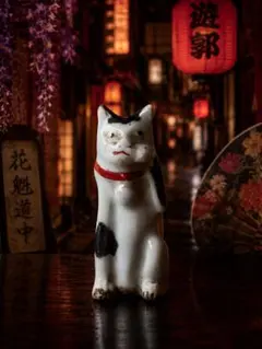 陶器製 招き猫2匹 ペア 色絵金彩 縁起物 高さ23cm - メルカリ