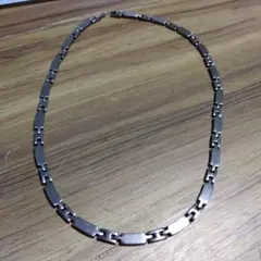 ステンレススチール リンクチェーンネックレス 約50cm チタニュウムの記載あり