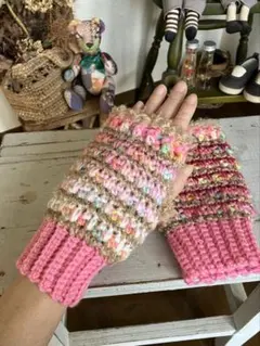 は*☆様 手編み　ハンドウォーマー　指なし手袋　アームウォーマー　［ハンドメイド