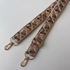 ハンドメイド　インド刺繍リボンスマホショルダー　ストラップ 花柄 2-3