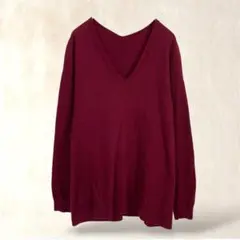 エニィスィス　長袖セーター　薄手ニット　2／M　ドロップショルダー　Vネックのサムネイル