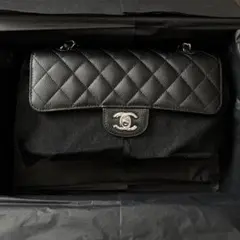 CHANEL クラッシック スモール ハンドバッグ ブラック シルバー金具