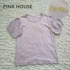 PINK HOUSE　ゴールドロゴ　フリルスリーブ　半袖Tシャツ　パープル　Lのサムネイル