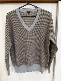 Paul Smith ポールスミス　M 千鳥格子柄 Vネックセーターのサムネイル
