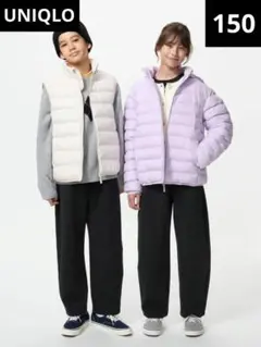 ユニクロ　ドライスウェットカーブパンツ　ブラック　低身長　150