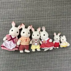 シルバニアファミリー ウサギ人形 6体セット