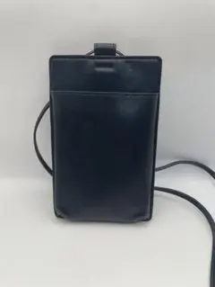 ブラックレザー スマホショルダーバッグ