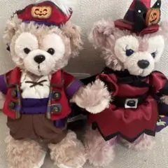 ディズニー ダッフィー&シェリーメイぬいぐるみバッチ　ハロウィンver