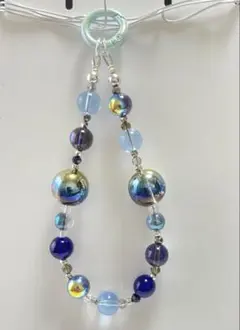 ガラスビーズ キーホルダー ストラップ
