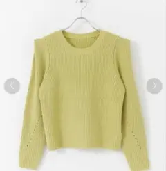 アーバンリサーチ クルーネックショルダータックセーター イエロー