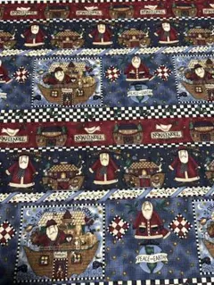 カントリー生地　サンタクロース柄 クリスマス生地　 デビーマム　100✖️56