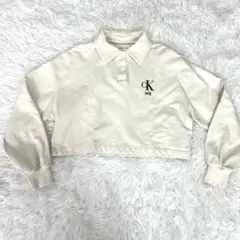 Calvin Klein ショート丈　ポロシャツ ホワイト　xs