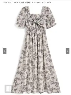 GRL 花柄リボンシャーリングワンピース[pu48]