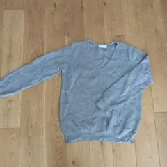 グレー Vネック セーター 長袖　L