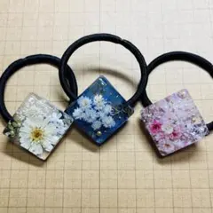 ★得★レジンヘアゴム3点セット★G