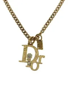 DIOR ペンダントネックレス 真鍮・エナメル・クリスタル メンズ ゴールド