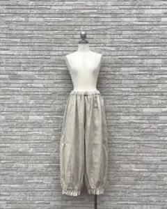 最終価格　サマンサモスモス　立川限定　リネン裾フリルギャザーパンツ　モカ 立川限定】リネン裾フリルパンツ（オフホワイト