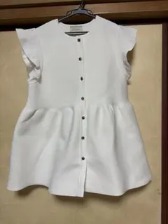 UNITED ARROWS ペプラム フリルスリーブ ジャカード ニットベスト