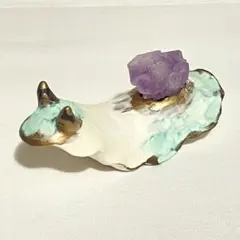 鉱石動物　ウミウシ　アメジスト　ハンドメイド