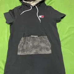 Tommy jeans スウェットチュニックワンピース　黒　M