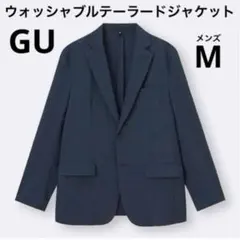GU テーラードジャケット メンズM ウォッシャブル 薄手 ネイビー 夏 通勤