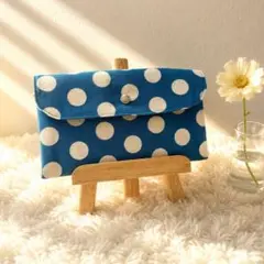 ハンドメイド 水玉　長財布 通帳ケース　大人可愛い　ドット