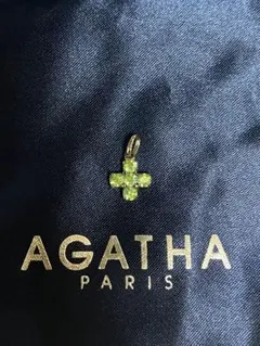 AGATHA PARIS ペンダントトップ クロス グリーンストーンのサムネイル