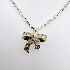 い*み様 【SWAROVSKI】リボンモチーフ ストーン付 シルバーネックレス4