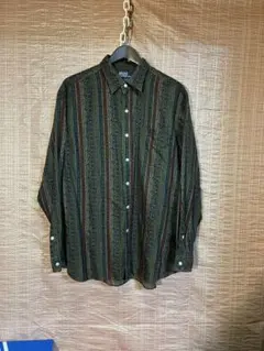 ラルフローレン　シルク混　長袖シャツ　L レアデザイン　ブランド古着　POLO