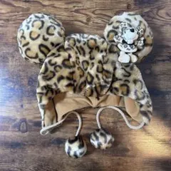 ミニーちゃん ヒョウ柄 ファンキャップ ぬいぐるみ付き