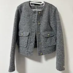 ZARA ブークレジャケットノーカラージャケット