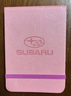 【SUBARU】 ピンク メモ帳 ゴムバンド付き　未使用品です！のサムネイル