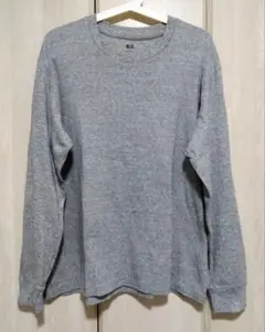 メンズ【ユニクロ】★ソフトタッチクルーネック★綿100%★グレー（XL）