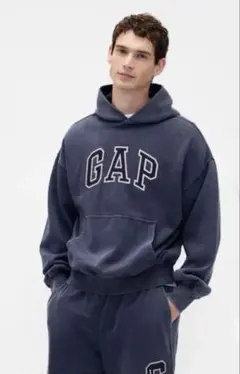 新品GAP ヴィンテージソフトオーバーサイズ パーカーネイビーXL