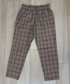 earth music&ecology チェックパンツ ブラウン