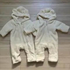 しろくまカバーオール　ジャンプスーツ 70〜80 2着セット