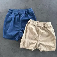 無印良品　半ズボン2色セット サイズ80 ネイビー・ベージュ