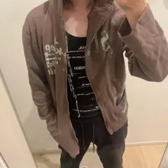 Y2K 好配色 プリント デザイン パーカー L フェアリーグランジ