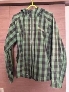 て*し様 【中古】Columbia フード付きジャケット 緑/黒チェック