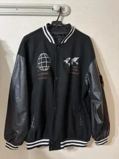 スタジャン ブラック 刺繍入り