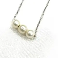 Y410-64　パール　ネックレス　925シルバー　レディース　フォーマル